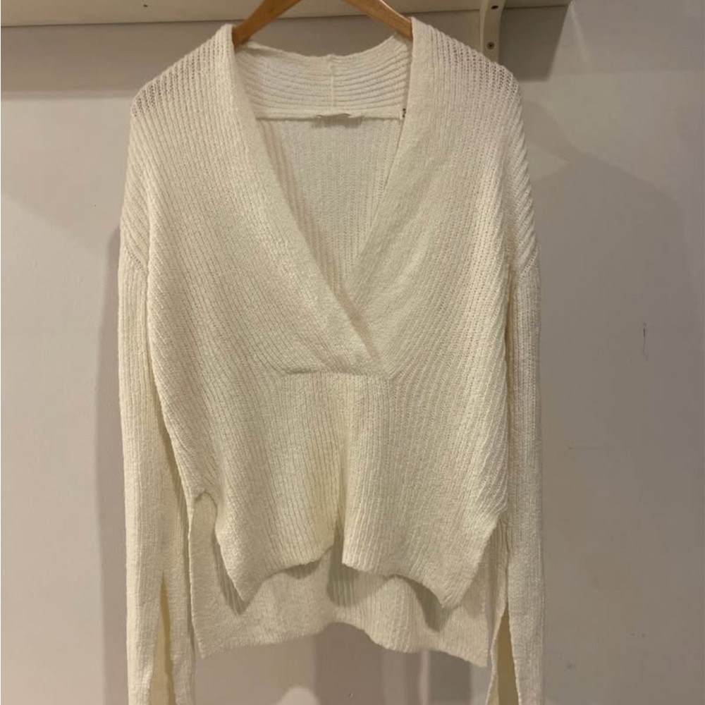 A.L.C. Cream V-Neck Women's Sweater